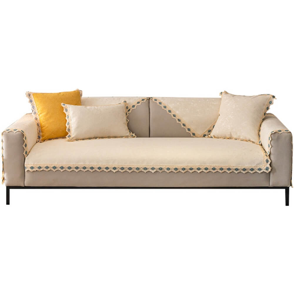 Light Luxury Chenille Sofa Cushion, Non-Slip Back Cover for L-Shaped Sofa