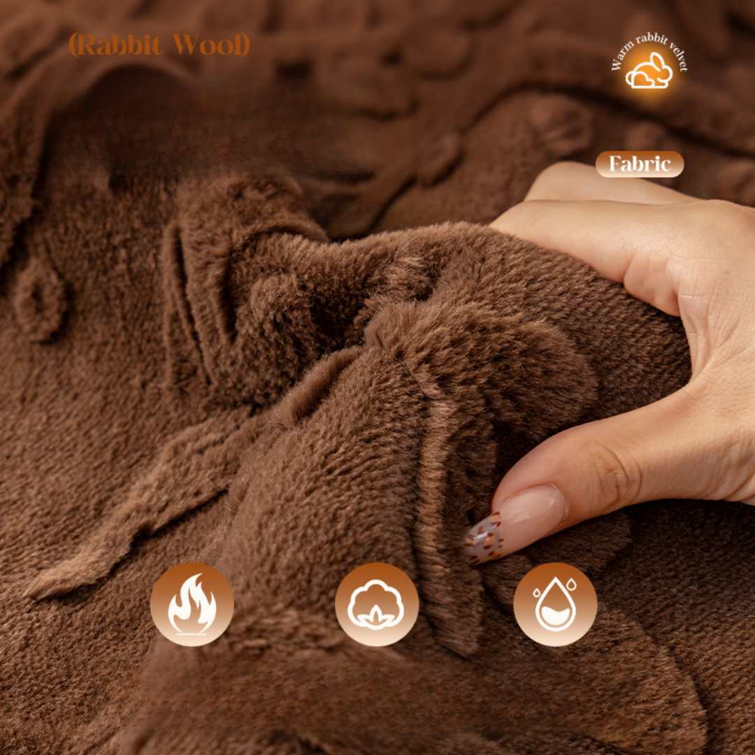 Rabbit Velvet Sofa Cushion Cover - Thickened Plush Non-Slip for Fall and Winter