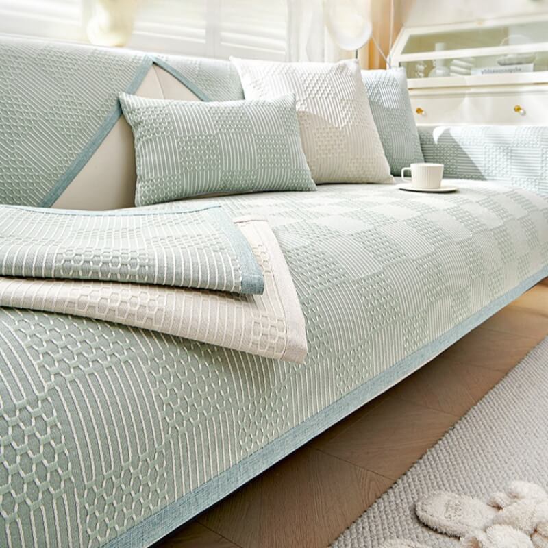 Cotton and Linen Sofa Cushion, Four-Season Universal Light Luxury Sofa Cover