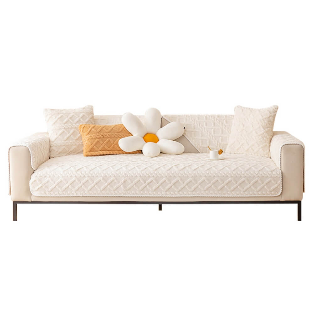 Plush Sofa Cushion, Winter Non-Slip Simple Modern Sofa Cover