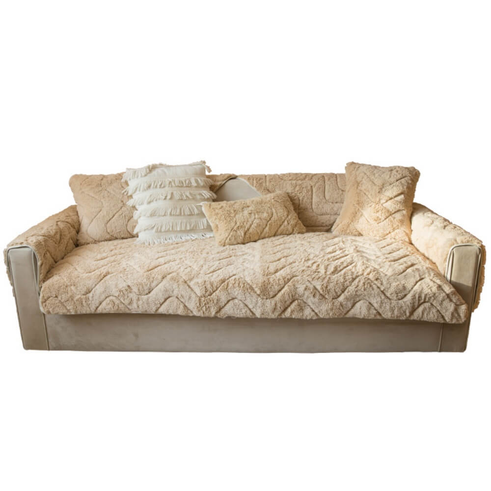 Cat Feeling Plush Sofa Cushion, Universal Simple Modern Sofa Cover Towel