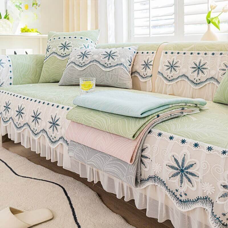 Fresh Summer Ice Silk Non-Slip Sofa Cover Cloth Towel
