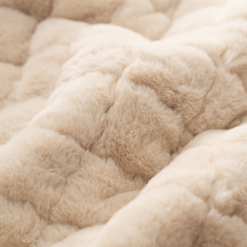 Plush Thickened Non-Slip Sofa Cushion, Four-Season Universal L-Shaped Cover, Rabbit Plush Light Luxury Style