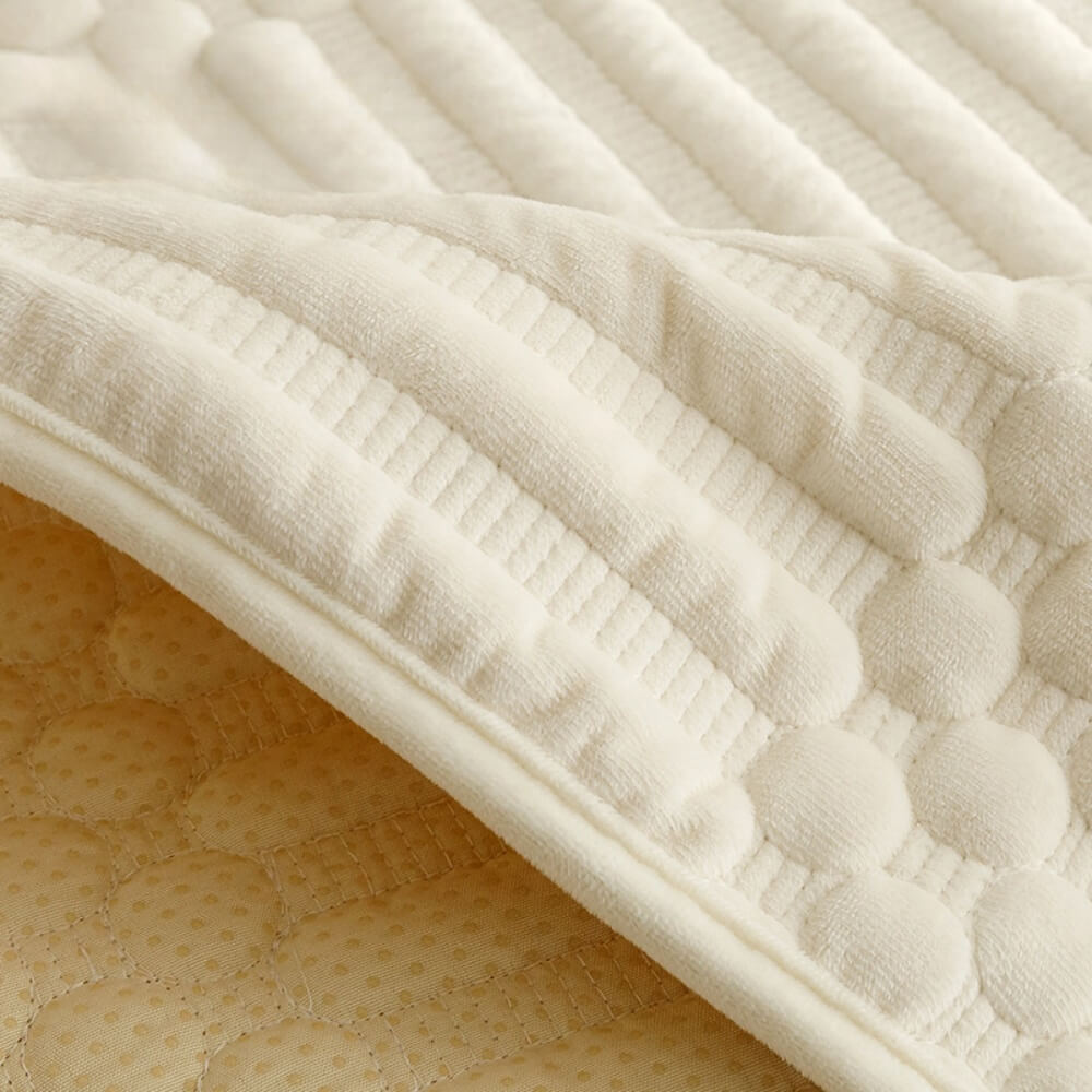 Cream White Ins Style Plush Sofa Cushion, Crystal Velvet Four-Grade Sofa Cover Cloth