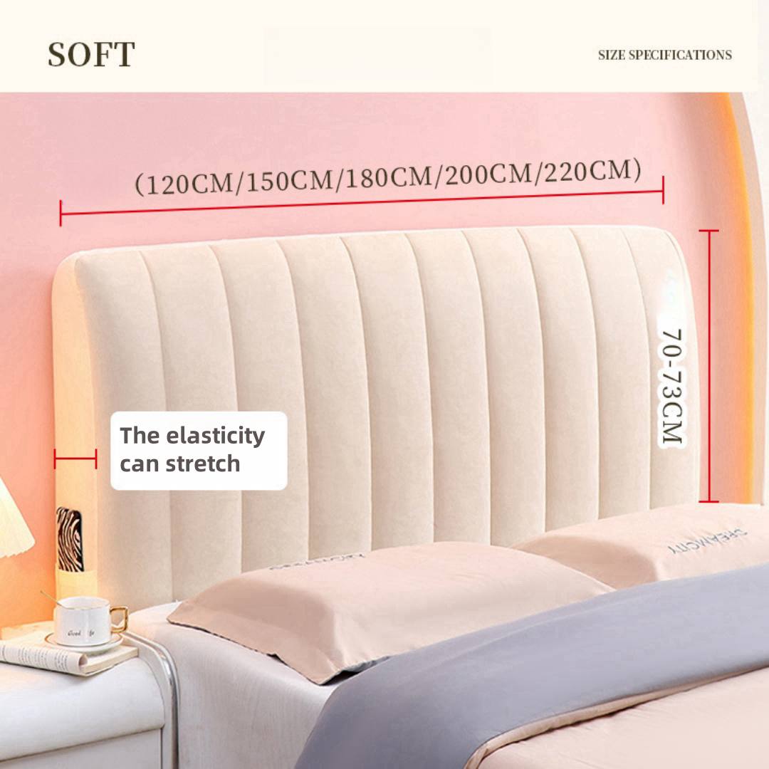 Thickened Laminated Cotton Bed Head Cover - Soft Package All-Inclusive Universal Dust Protection for Wooden Bed Backrest