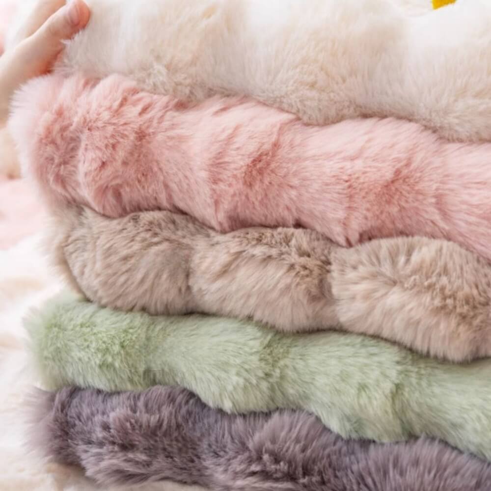 Rabbit Plush Sofa Cushion, Non-Fluff Thickened Non-Slip Universal Cover