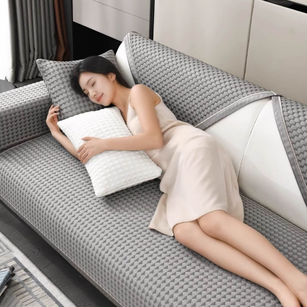 Cool Bean Ice Silk Sofa Cushion, Summer Non-Slip Seat Cushion, Best-Selling Summer Sofa Cover