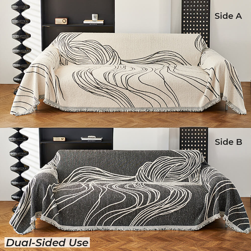 Minimalist Chenille Reversible Non-Slip Cat-Scratch Resistant Sofa Cover