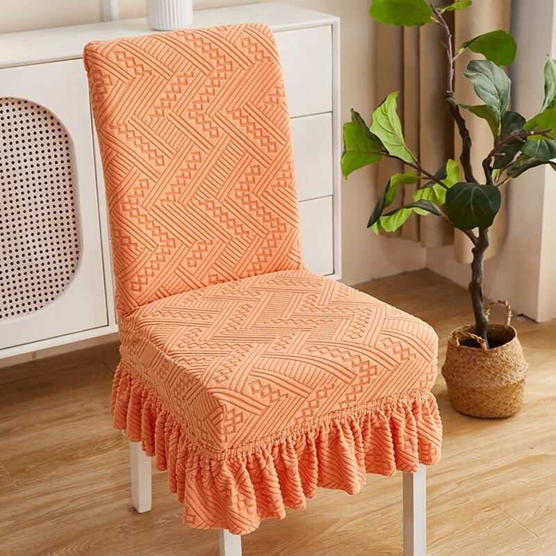 High Elastic Thickened Household Dining Chair Cover with Skirt