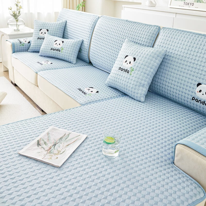 Summer Cartoon Ice Silk Sofa Cushion, Non-Slip, Cooling