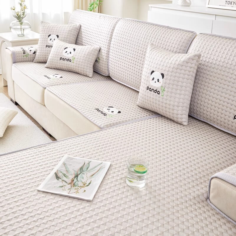 Summer Cartoon Ice Silk Sofa Cushion, Non-Slip, Cooling