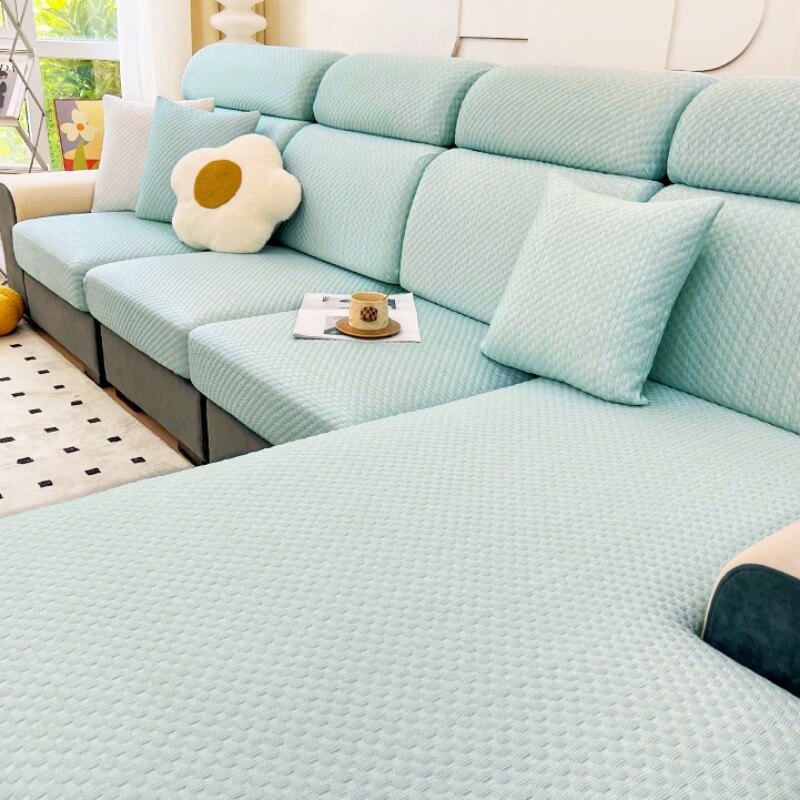 Summer New Anti-Cat Scratch Elastic Ice Silk Sofa Cover