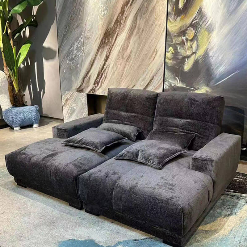 Lying flat electric sofa bed living room telescopic function sofa theater sofa