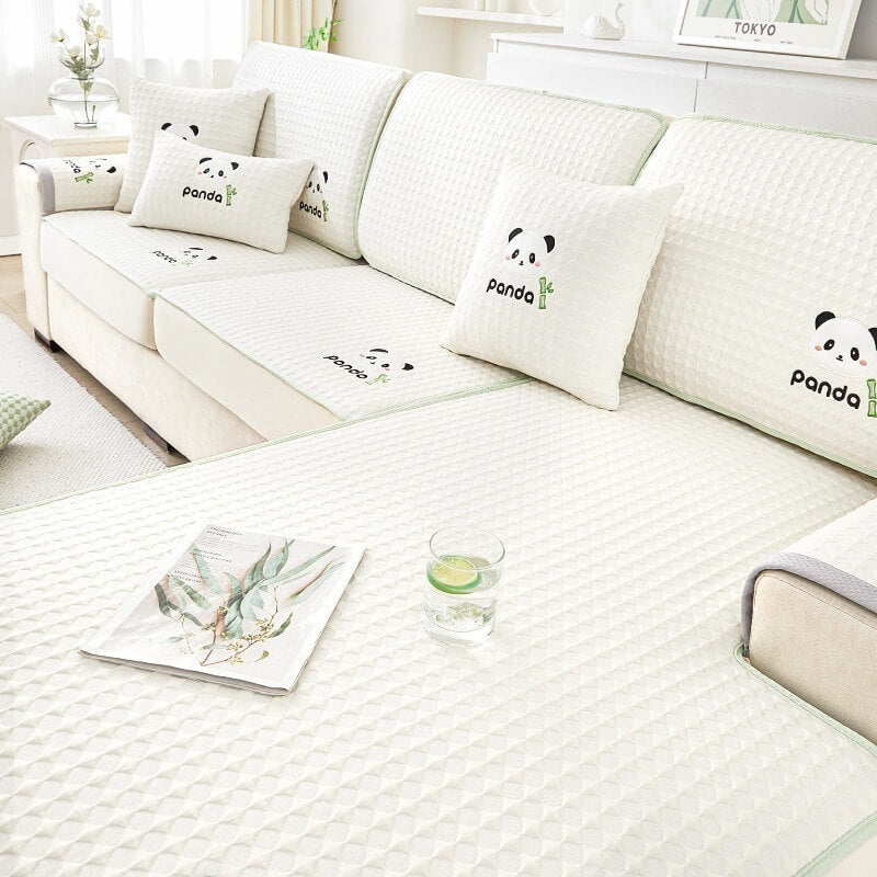 Summer Cartoon Ice Silk Sofa Cushion, Non-Slip, Cooling