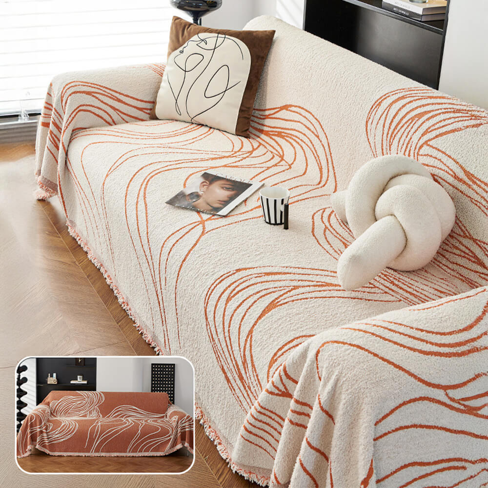Minimalist Chenille Reversible Non-Slip Cat-Scratch Resistant Sofa Cover