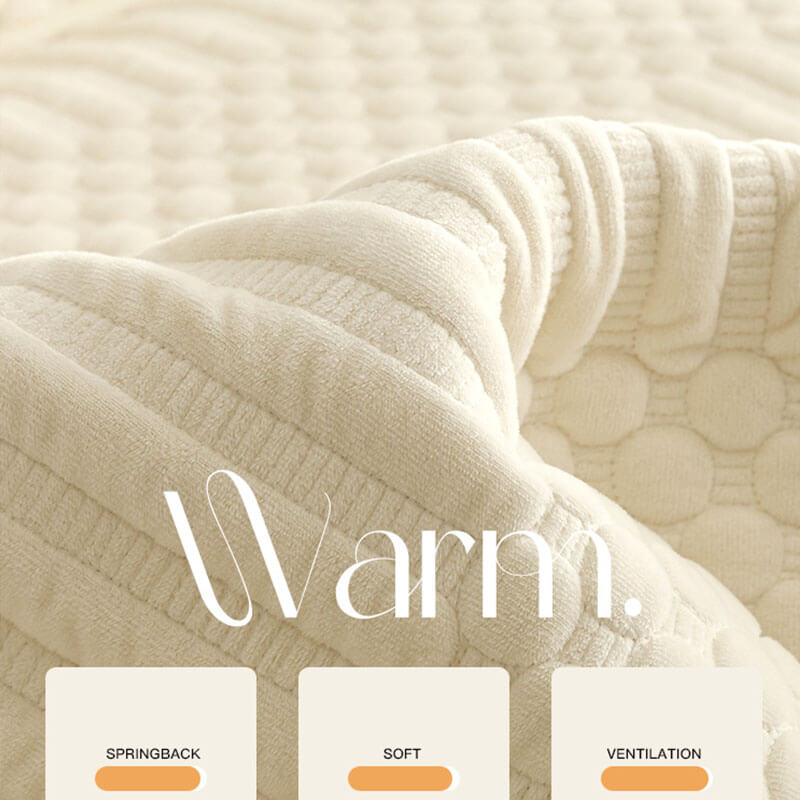 Cream White Ins Style Plush Sofa Cushion, Crystal Velvet Four-Grade Sofa Cover Cloth