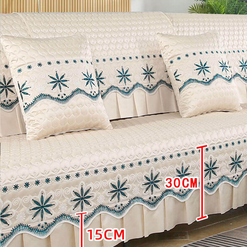Summer Sofa Cushion, Universal L-Shaped Non-Slip Cover, Solid Color Simple Modern Backrest Towel