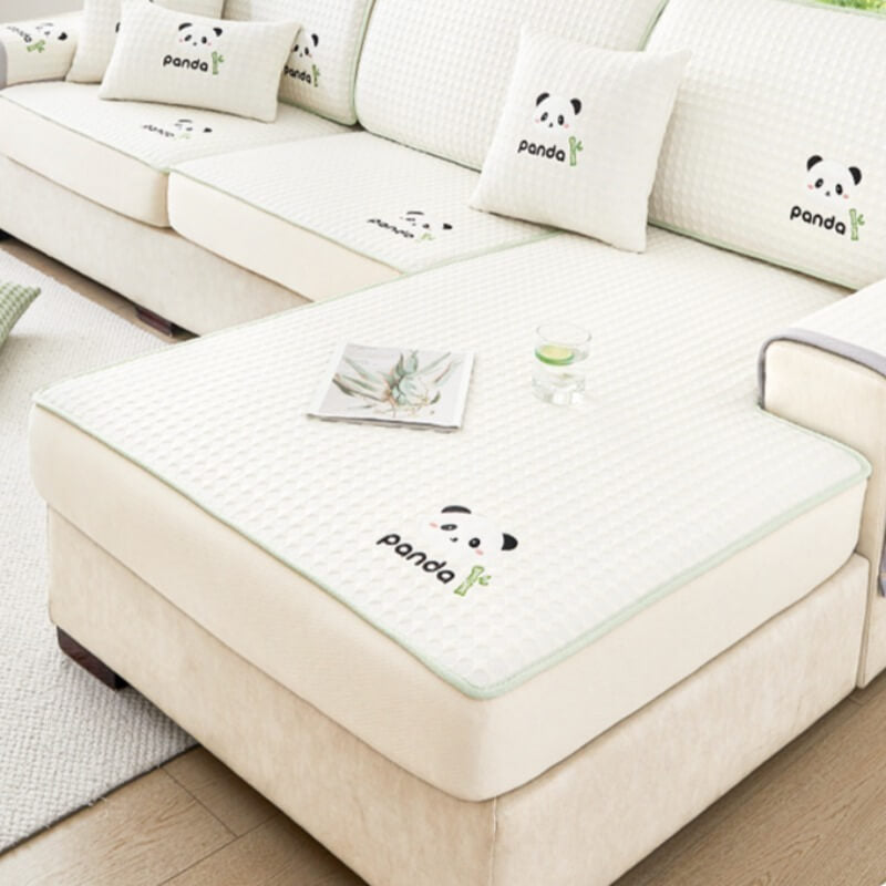Summer Cartoon Ice Silk Sofa Cushion, Non-Slip, Cooling
