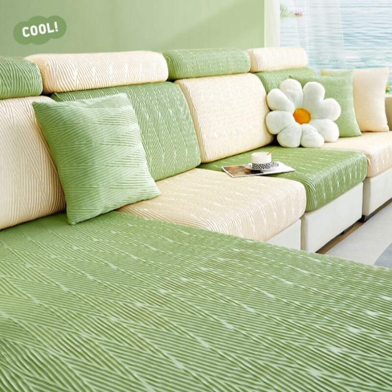 Simple Modern Summer Non-Slip Ice Silk Sofa Cover, Living Room Decor
