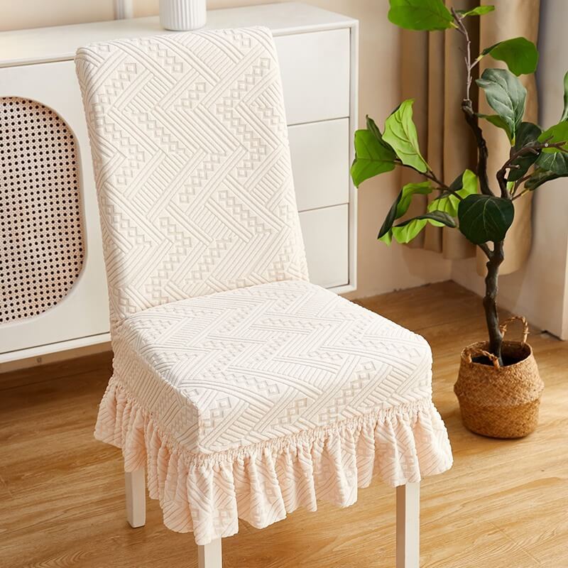 High Elastic Thickened Household Dining Chair Cover with Skirt