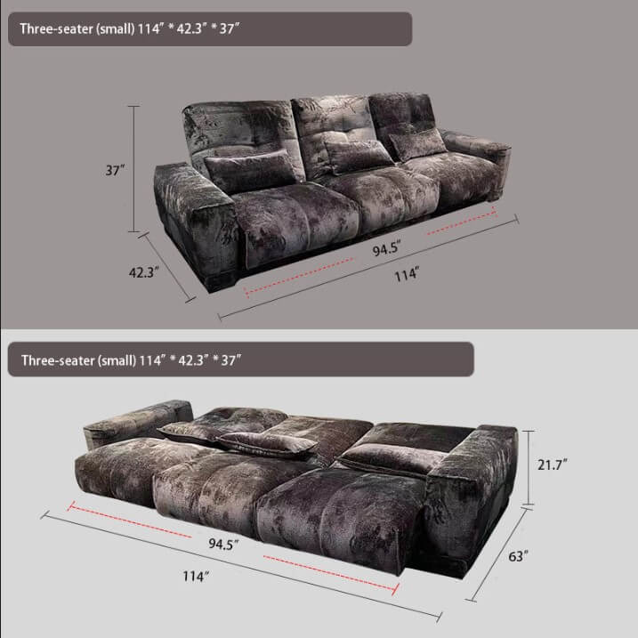 Lying flat electric sofa bed living room telescopic function sofa theater sofa