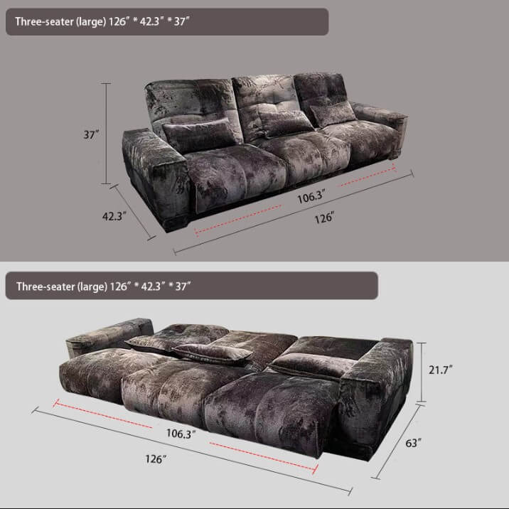 Lying flat electric sofa bed living room telescopic function sofa theater sofa