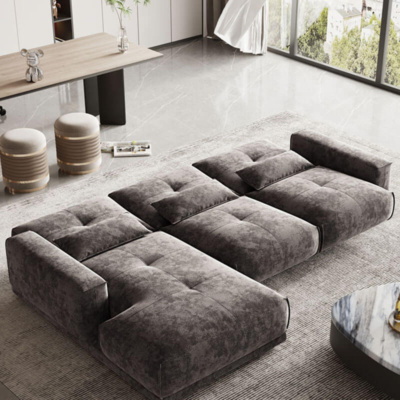 Lying flat electric sofa bed living room telescopic function sofa theater sofa