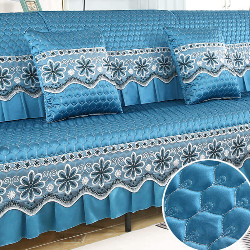 Summer Sofa Cushion, Universal L-Shaped Non-Slip Cover, Solid Color Simple Modern Backrest Towel