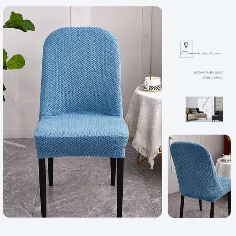Stretch Dining Chair Covers in Shaker Fleece
