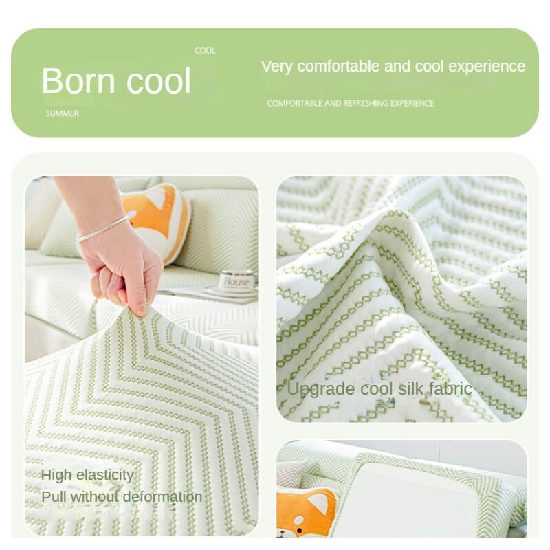 Summer Refreshing Stretch Non-Slip Cold Sofa Cover and Cushion