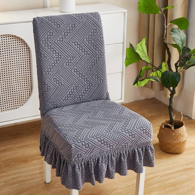 High Elastic Thickened Household Dining Chair Cover with Skirt