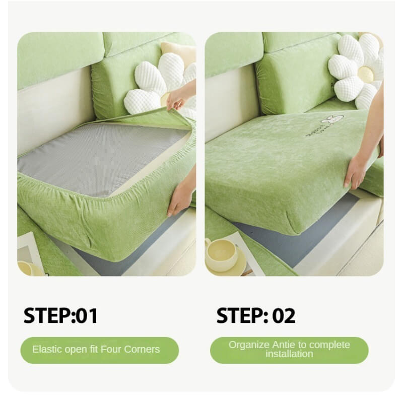 Four-Season Universal Cartoon Chenille Sofa Cover, Non-Slip, All-Inclusive