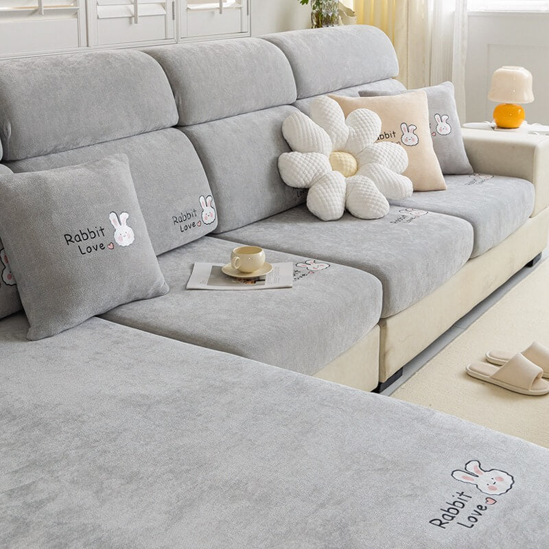 Four-Season Universal Cartoon Chenille Sofa Cover, Non-Slip, All-Inclusive
