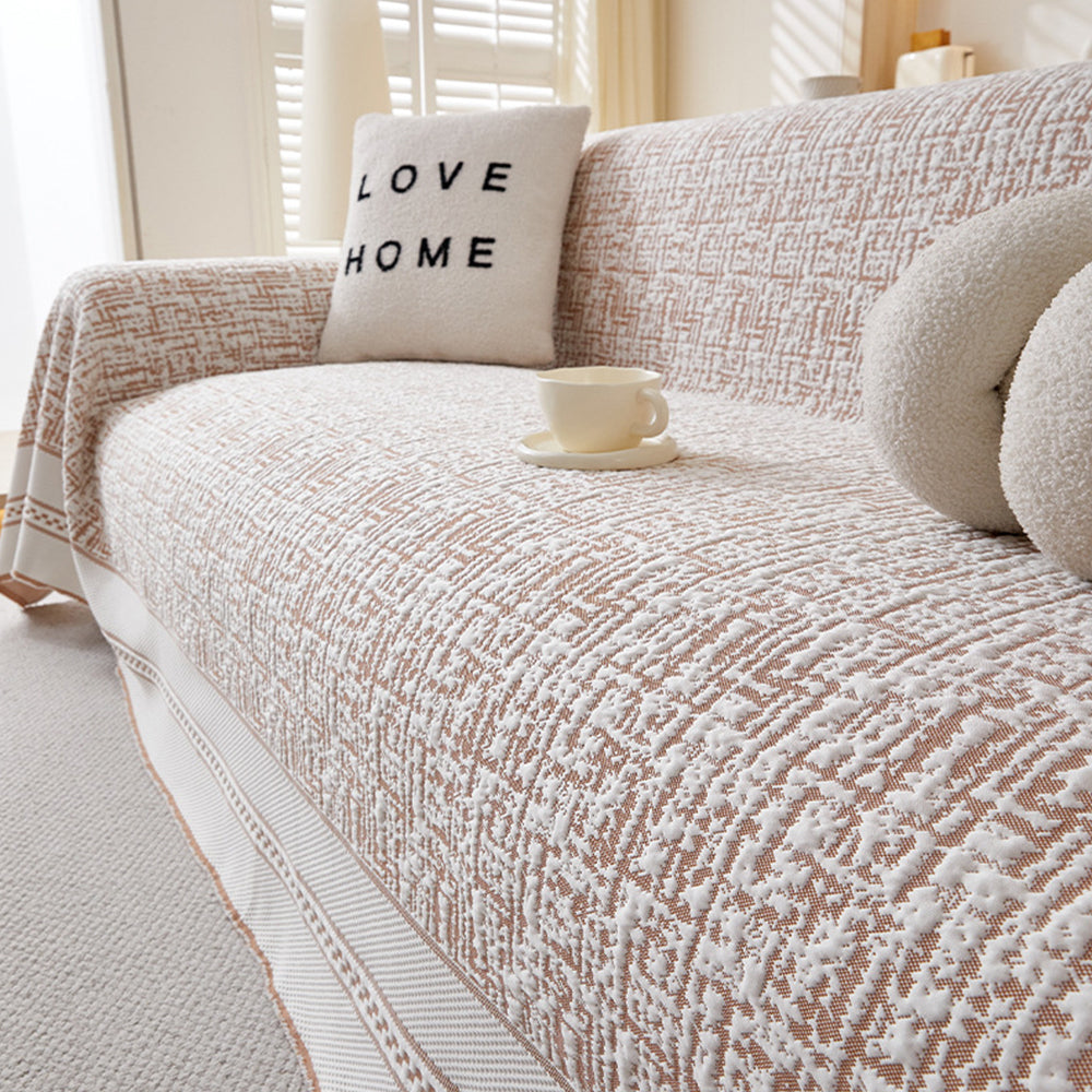 Four Seasons Universal Ice Silk Sofa Protector Cover - Cool Feeling Furniture Mat for All-Season Couch Protection