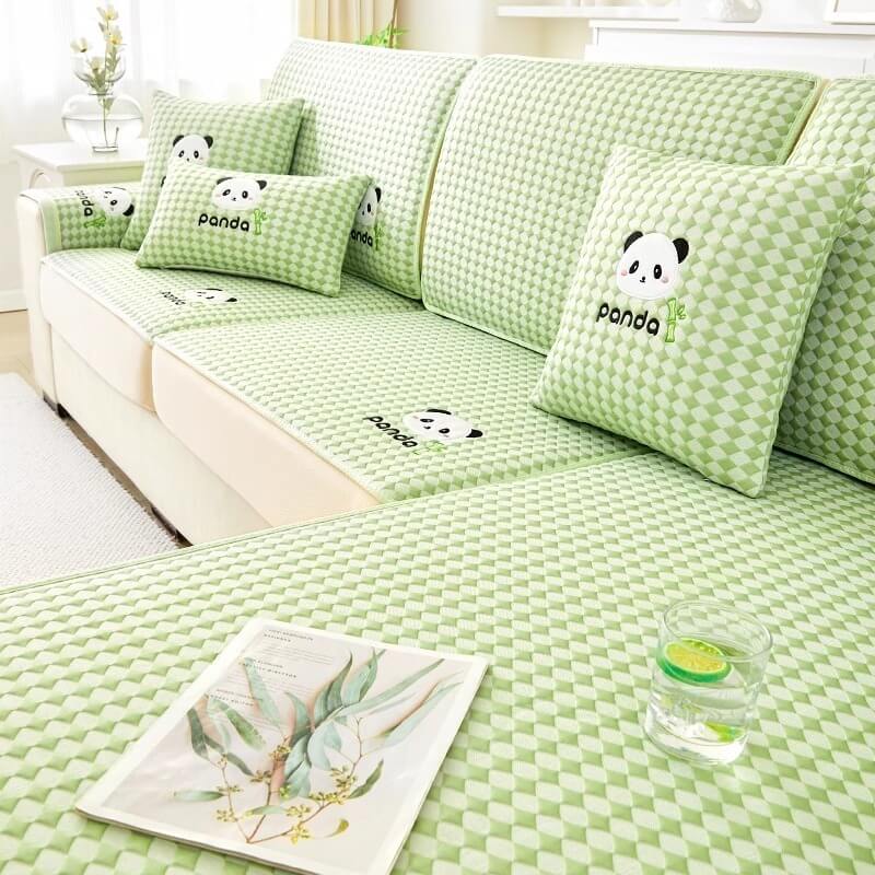 Summer Cartoon Ice Silk Sofa Cushion, Non-Slip, Cooling