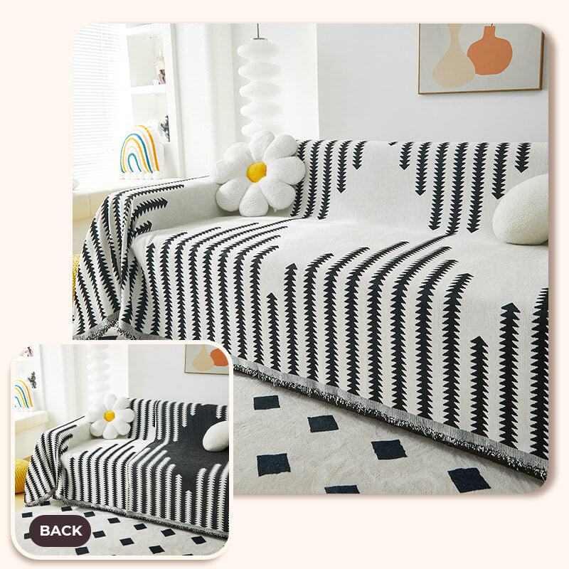 All-Season Chenille Fabric Double-Sided Anti-Scratch Sofa Cover, Home Decoration