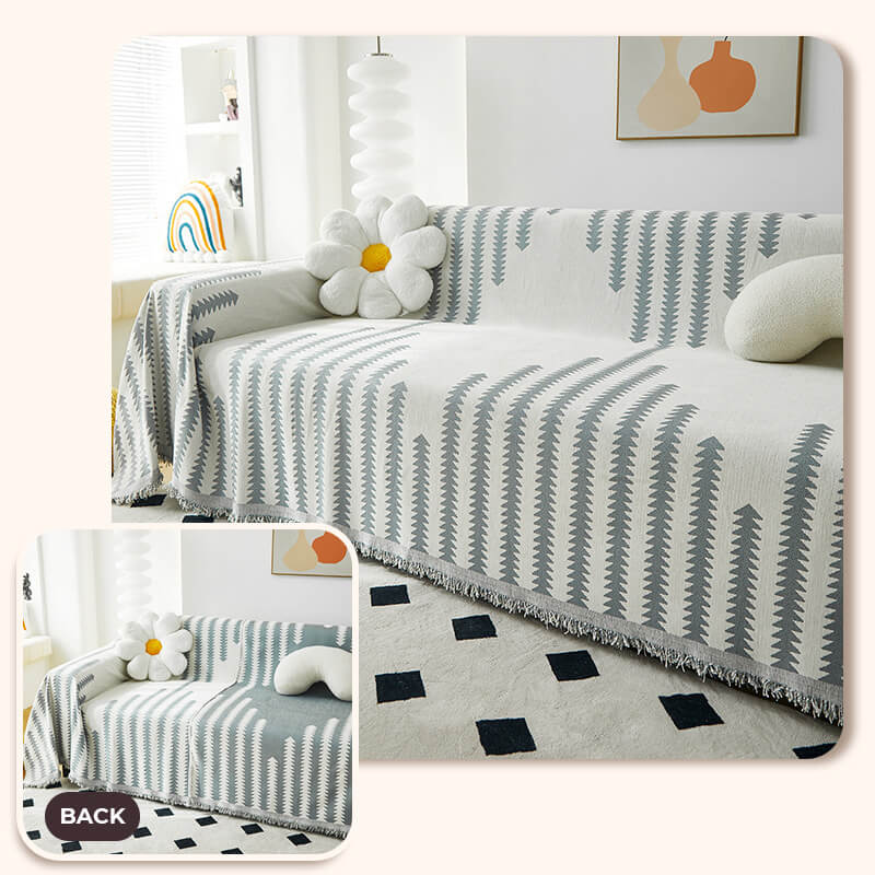 All-Season Chenille Fabric Double-Sided Anti-Scratch Sofa Cover, Home Decoration
