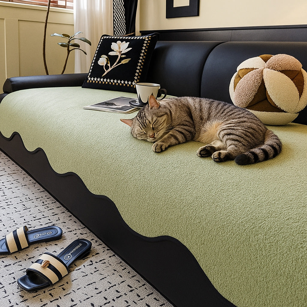 Waterproof Teddy Fleece Non-Slip Sofa Cover