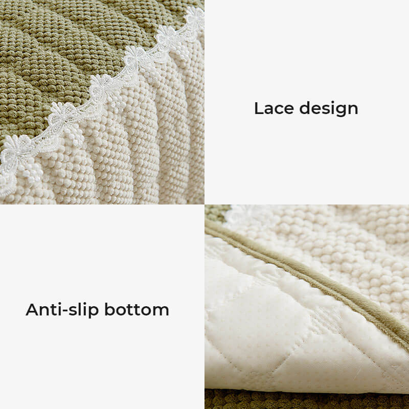 Corduroy Sofa Cushion, Four-Season Universal Plush Non-Slip Cover