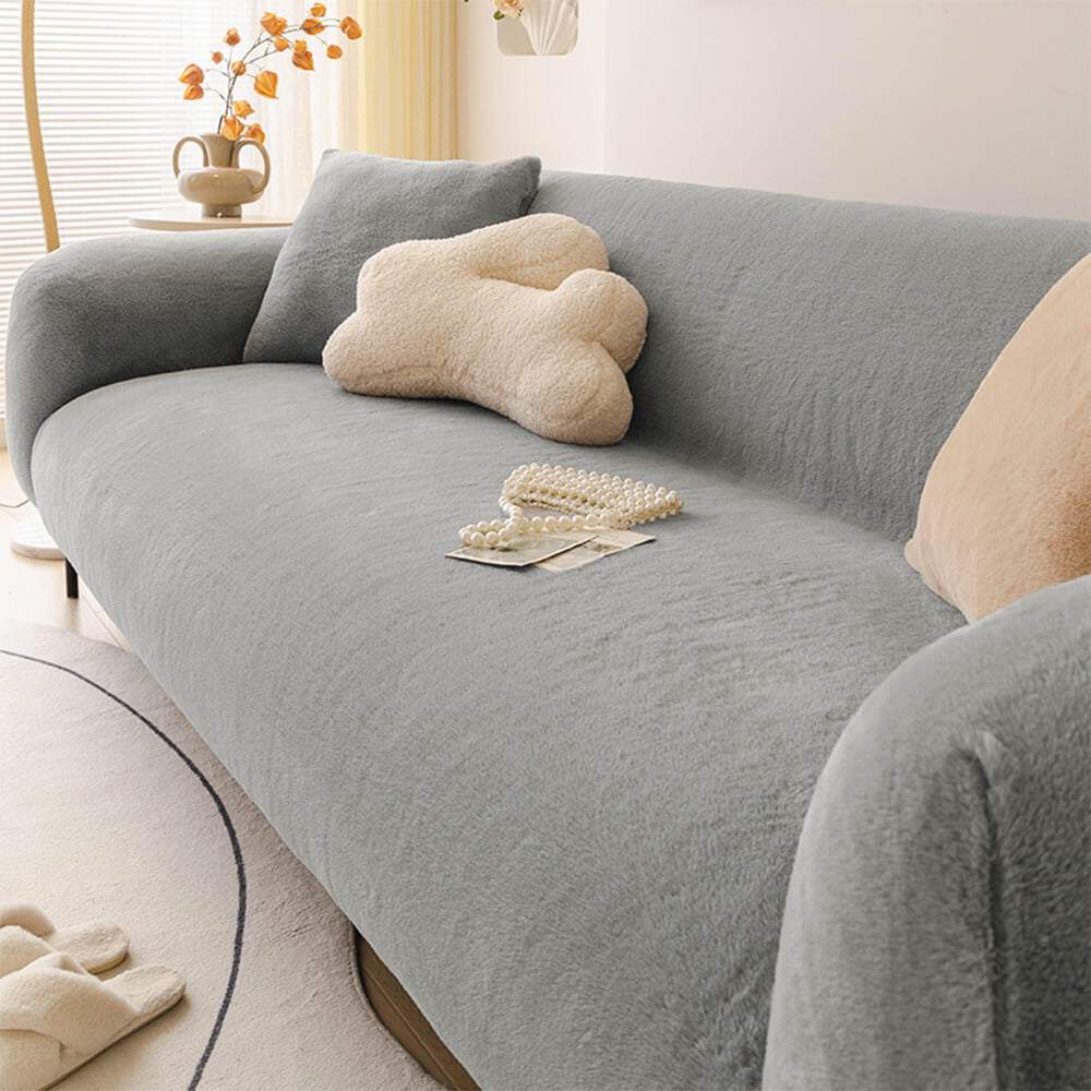 Ultra-Soft Skin-Friendly Plush Sofa Protector Cover - Full Coverage Furniture Mat for Couch Protection