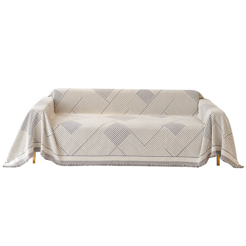 Classic Geometric Chenille Pattern Sofa Throw Cover