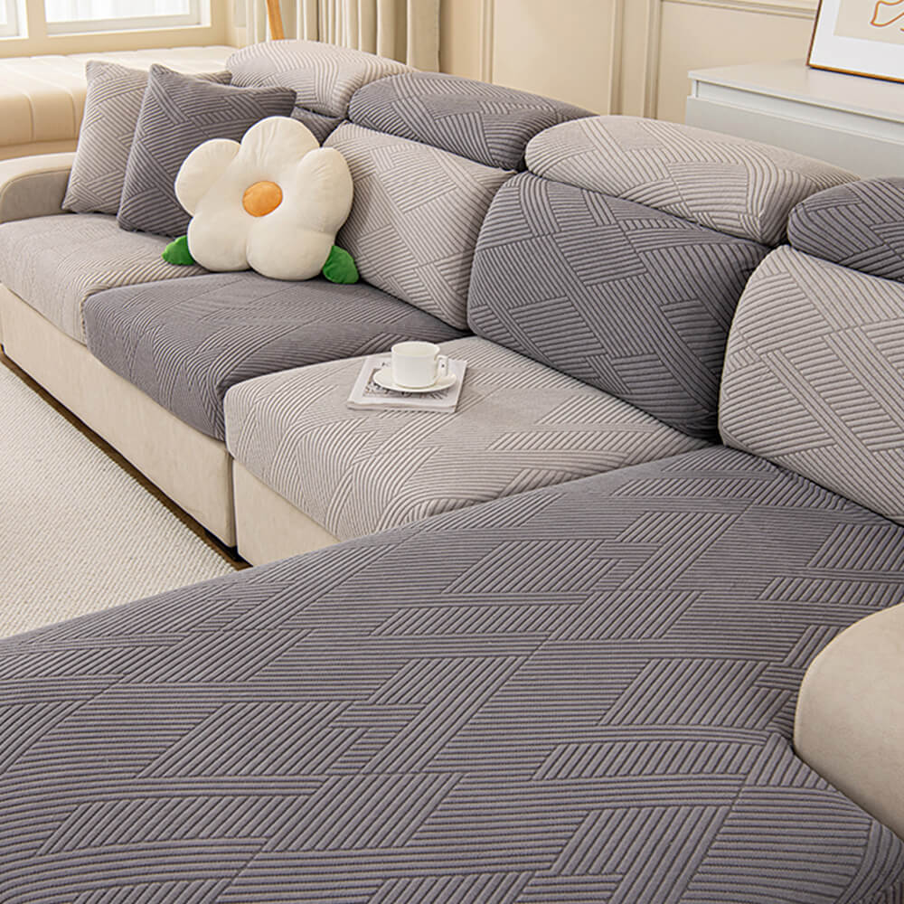 Modern Geometric Stretch Full-Wrap Sofa Cover with Magic Fit