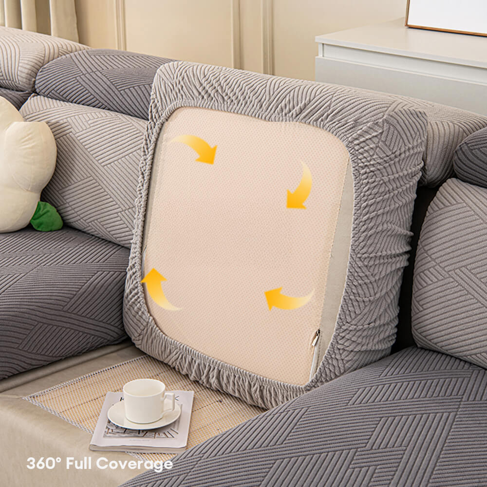 Modern Geometric Stretch Full-Wrap Sofa Cover with Magic Fit