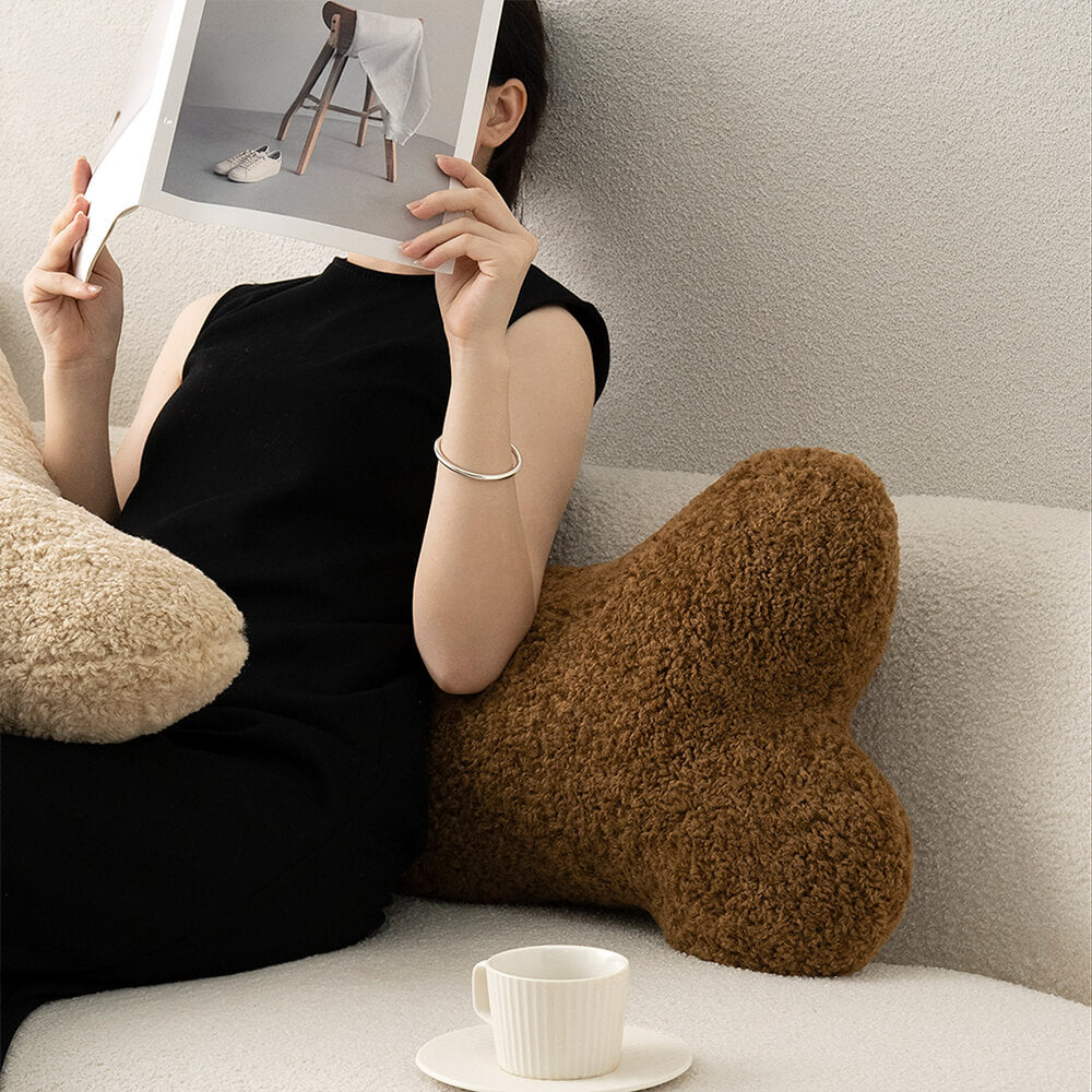 Plush Bone-Shaped Sofa Pillow, Soft Cozy Decorative Cushion