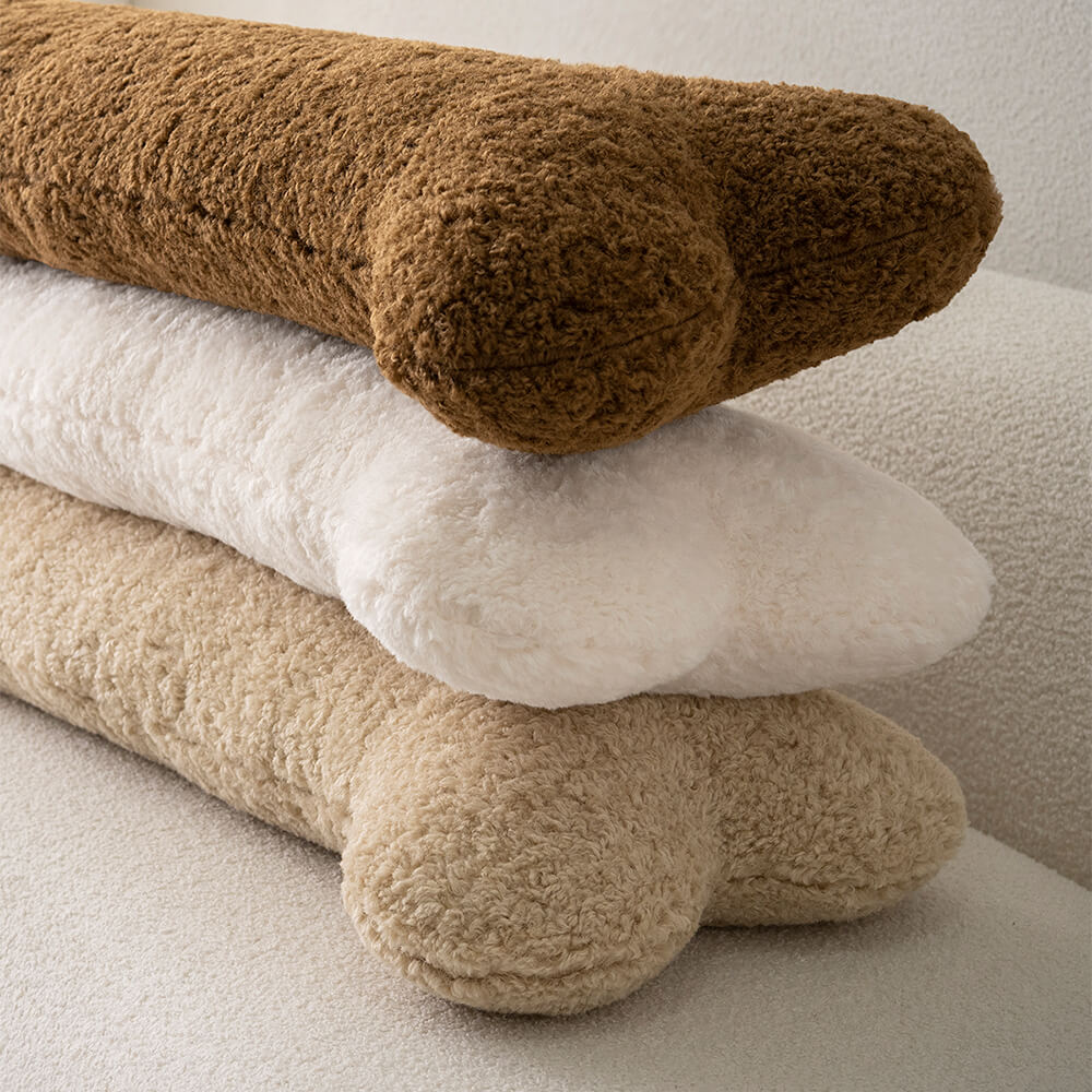 Plush Bone-Shaped Sofa Pillow, Soft Cozy Decorative Cushion
