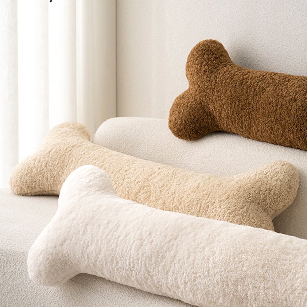 Plush Bone-Shaped Sofa Pillow, Soft Cozy Decorative Cushion