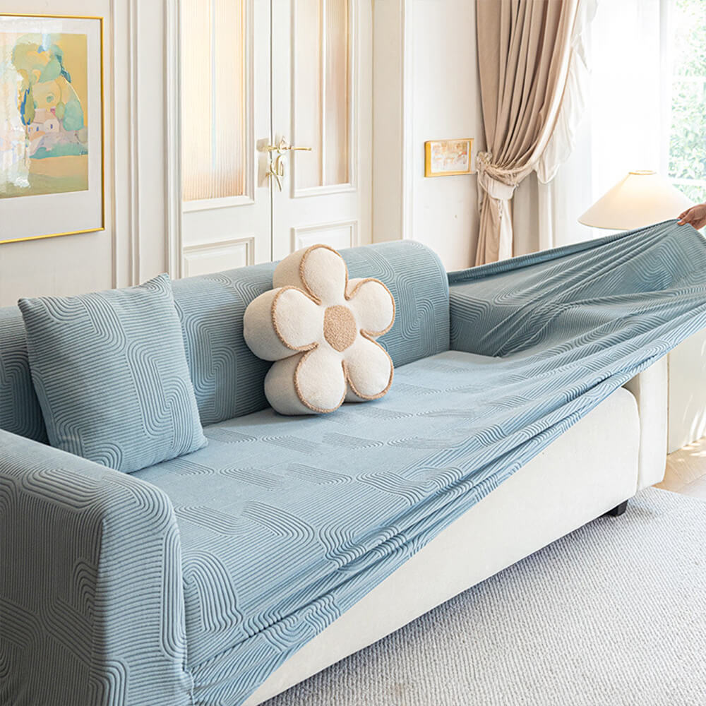 All-Season Polar Fleece Elastic Full-Wrap Anti-Scratch Sofa Cover