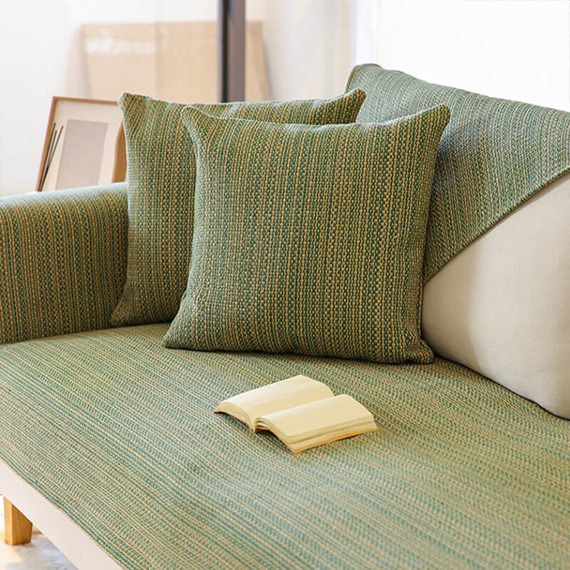 Stylish Soft Linen Blend Sofa Protector Cover - Comfortable Furniture Mat for Couch Protection