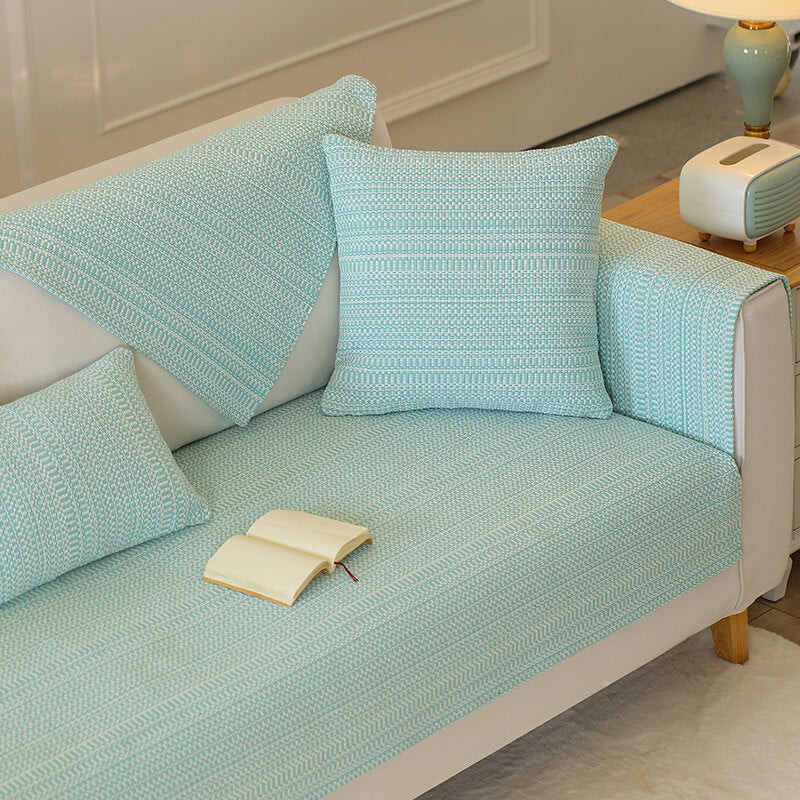 Stylish Soft Linen Blend Sofa Protector Cover - Comfortable Furniture Mat for Couch Protection