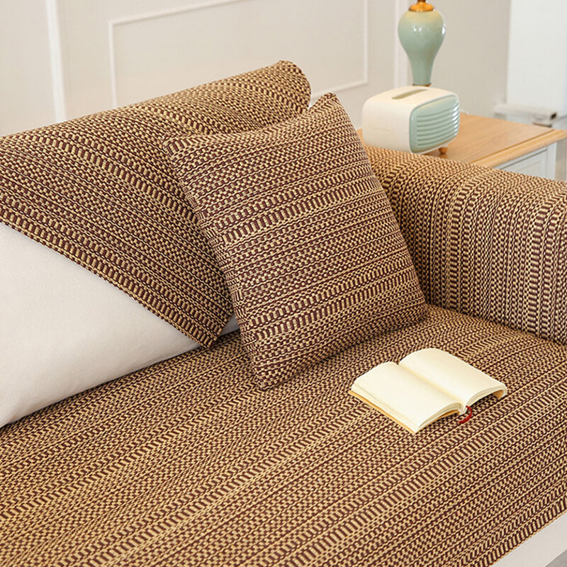 Stylish Soft Linen Blend Sofa Protector Cover - Comfortable Furniture Mat for Couch Protection
